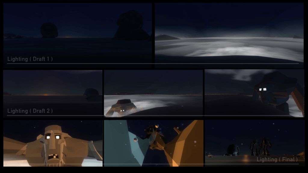 Lighting process for Tibrogargan animated Virtual Reality