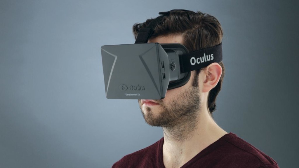 Person wearing Oculus Rift Development Kit