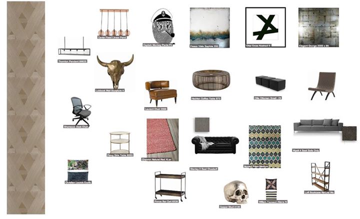 Interior Design Moon board with various resources