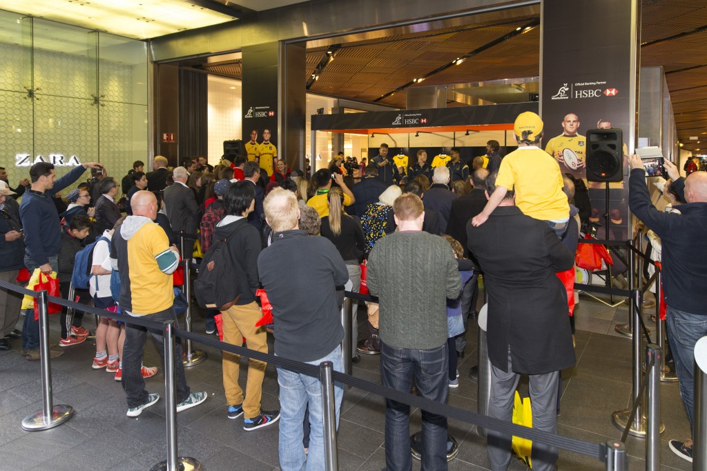 HSBC Wallabies Virtual Reality video exhibition at Westfield Sydney
