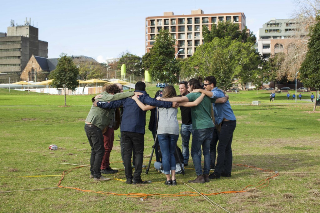 S1T2 Virtual Reality Team in a huddle
