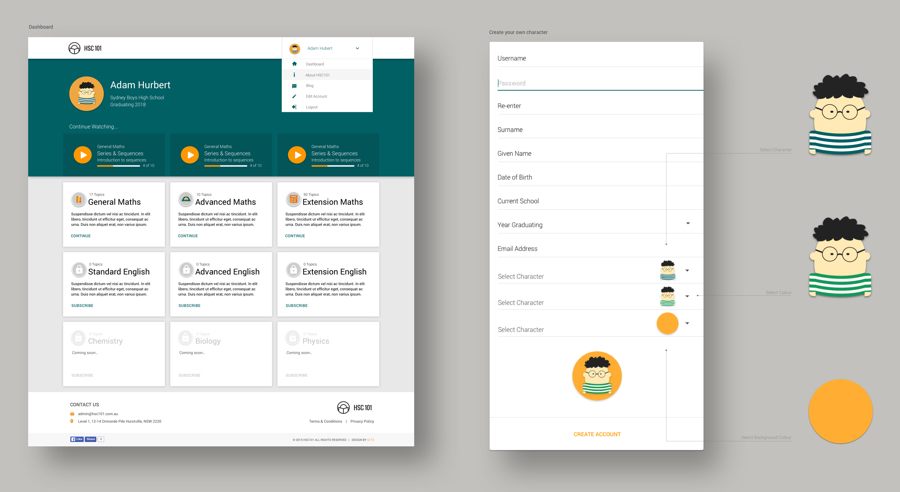 HSC101 online web design layouts