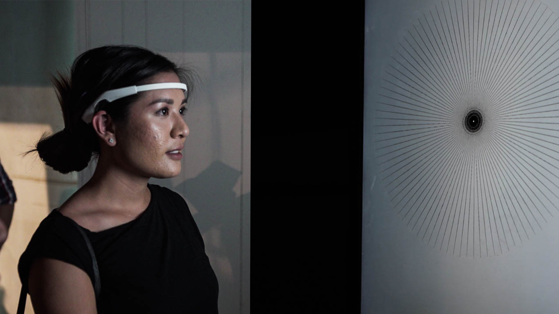 User wearing EEG headset