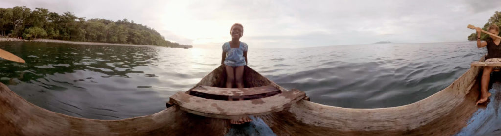 Boat on water in Solomon Islands in Virtual Reality