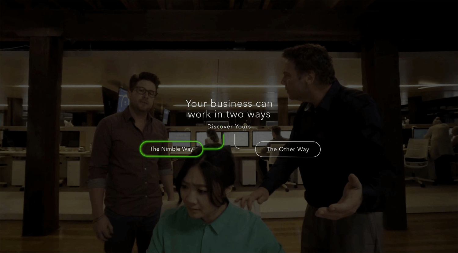 The Nimble Way virtual reality gamification UI.