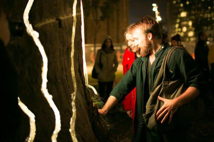 Adobe Heart Tree interactive light experience