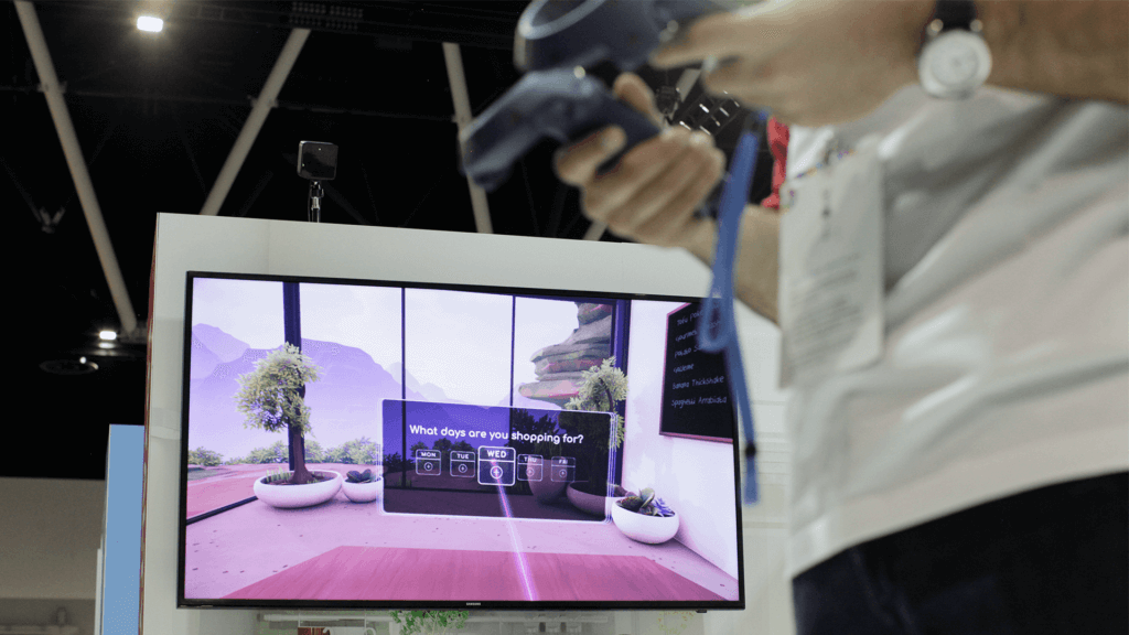 Man plays Future of Retail VR at 2018 Adobe Symposium