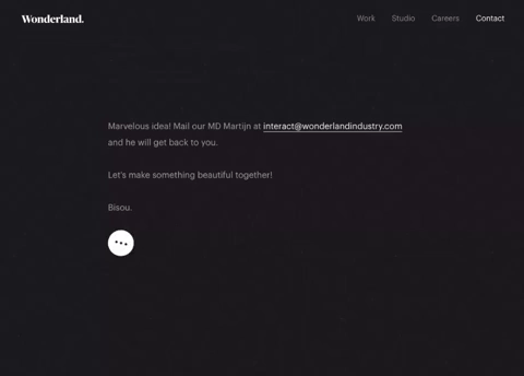 Personalised contact form from WonderlandIndustry website