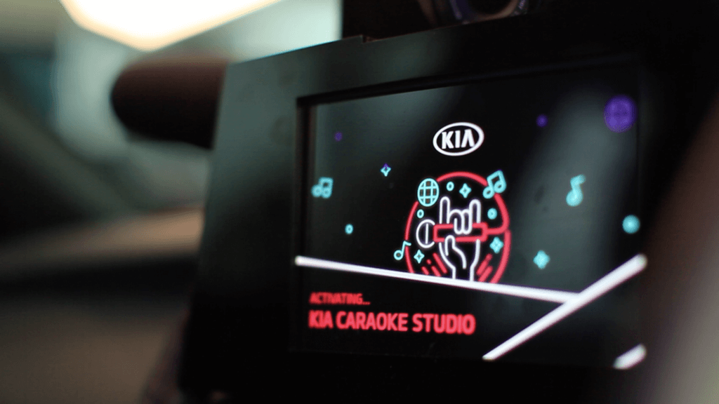 Screen from inside the Kia Caraoke experience at the 2019 Australian Open