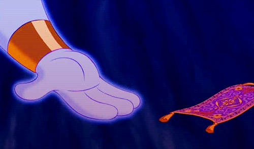 Disney genie and carpet from Aladdin movie