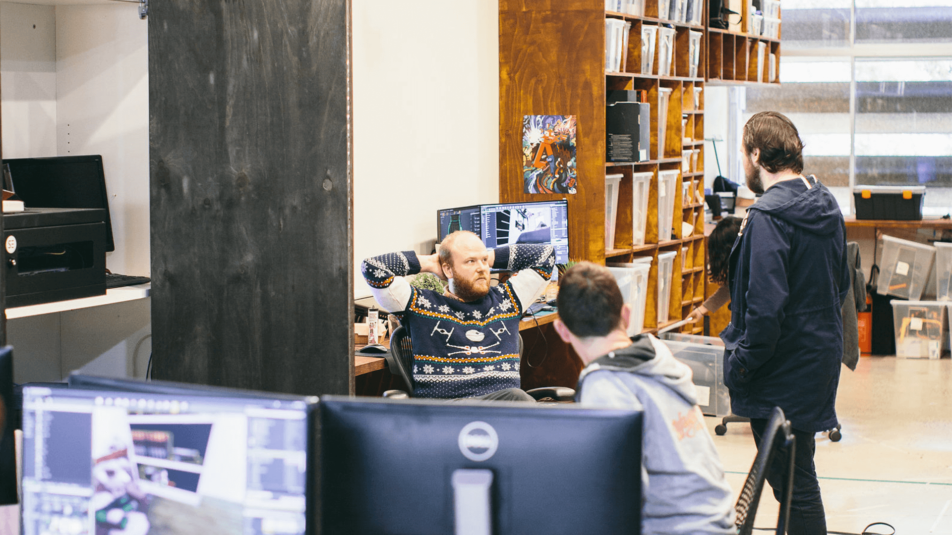 S1T2 production team working on audio for the Beyond the Stars virtual reality experience