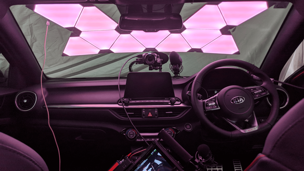 Testing Nanoleaf lights for the Kia Caraoke Experience