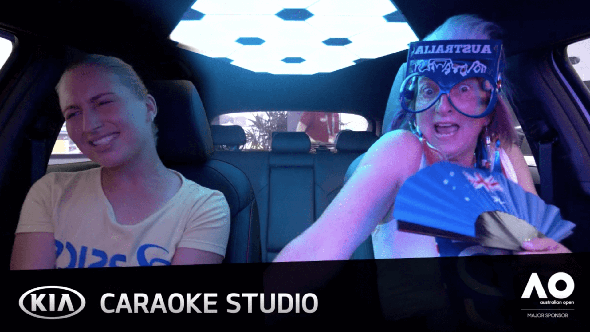 Take away photo from the Kia Caraoke experience at the Australian Open
