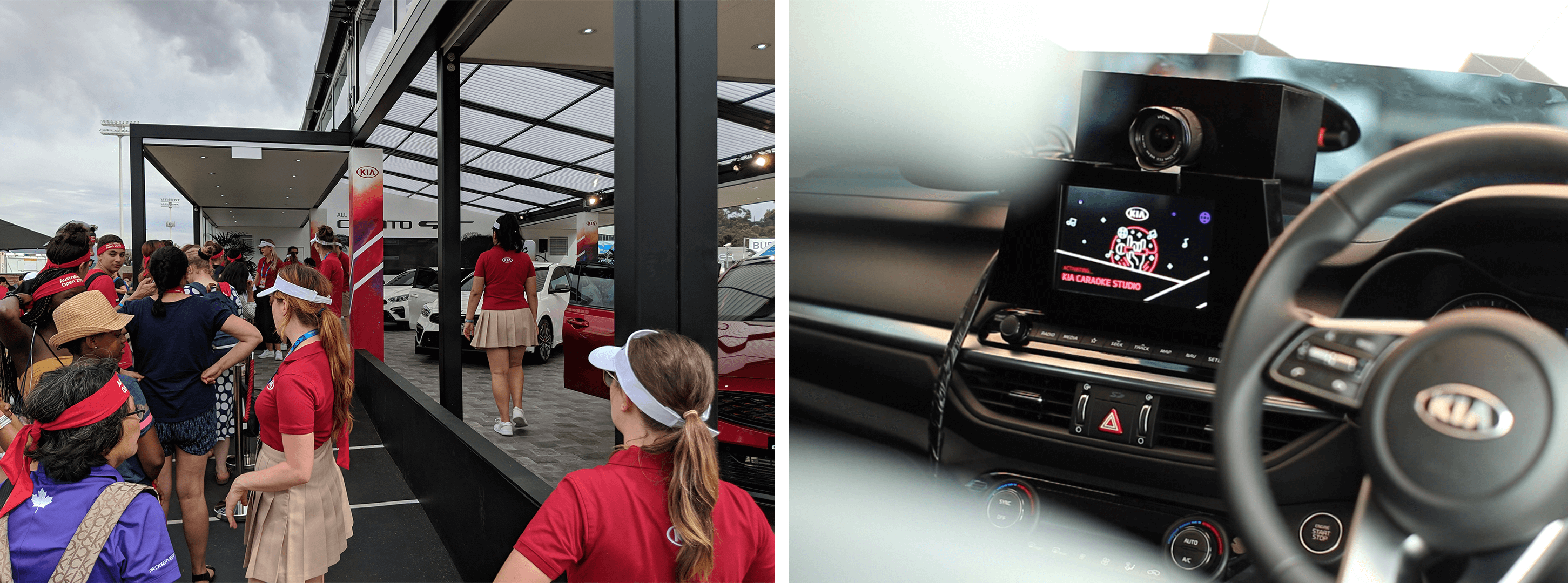 Images of the Kia Caraoke experience at the Australian Open