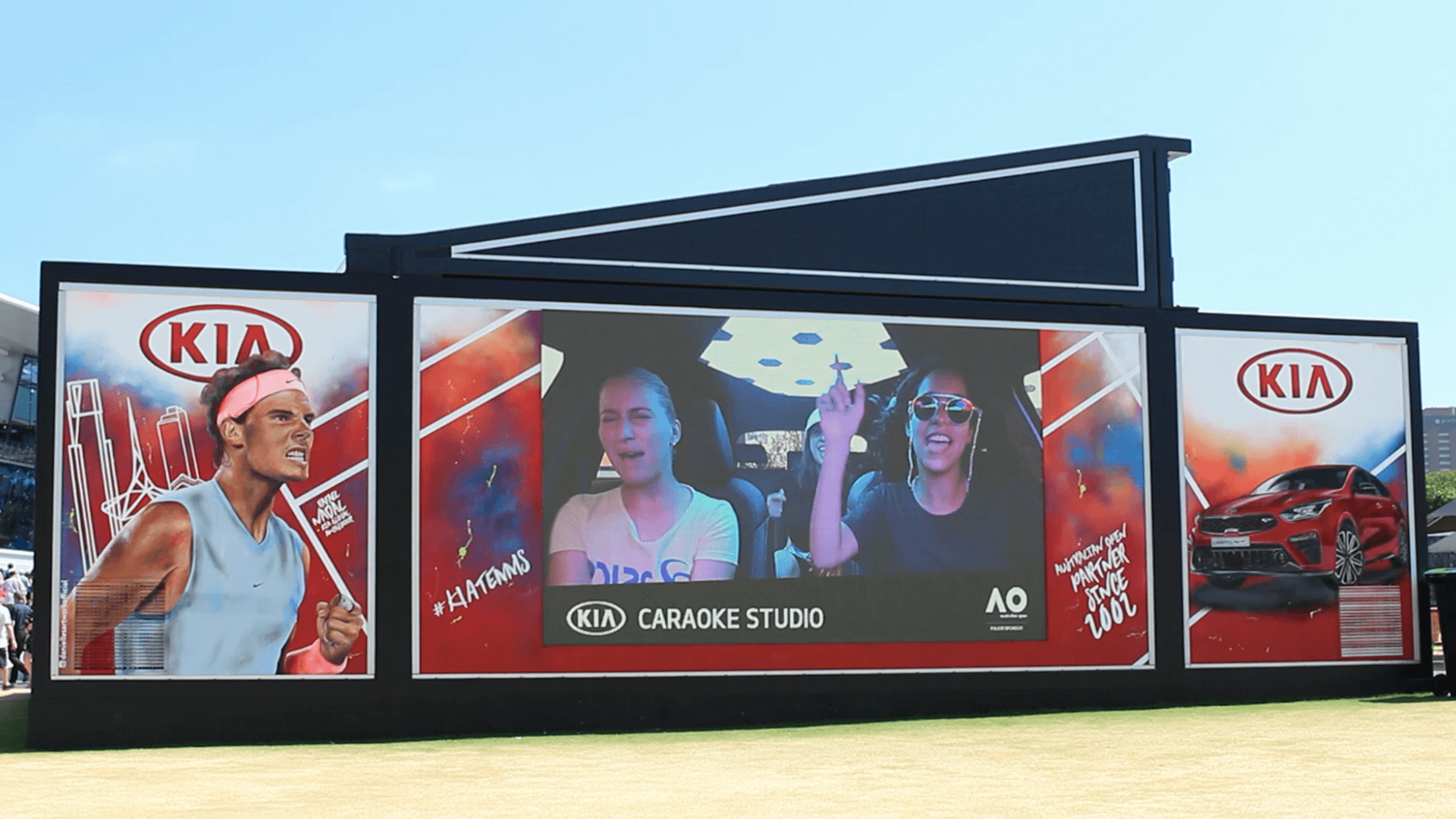 Outdoor screen for Kia Caraoke at Australian Open