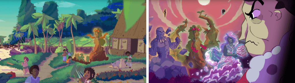 Screenshots from the Beyond the Stars Cinematic.