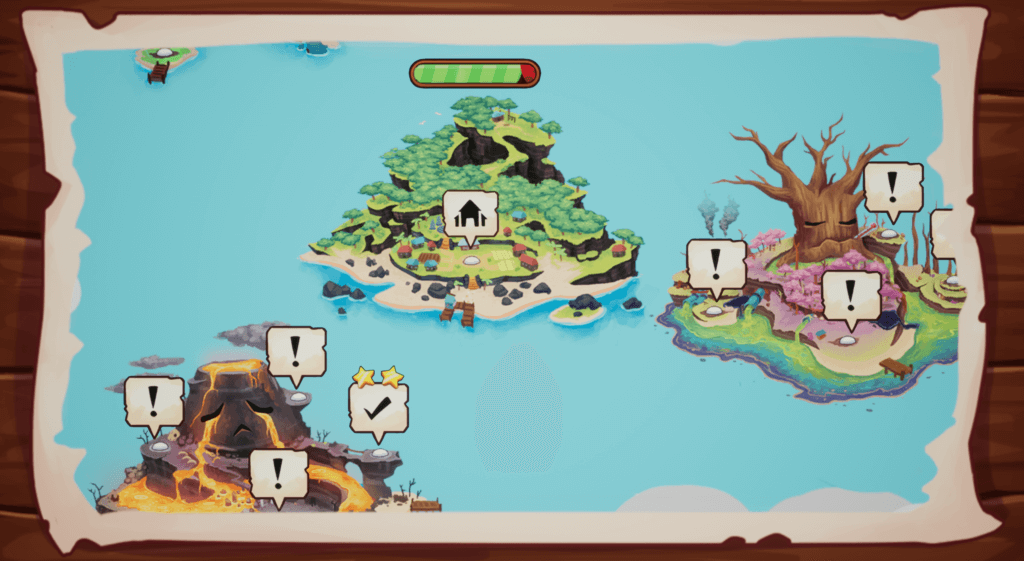 Screenshot of magical islands from Beyond the Stars Mobile game