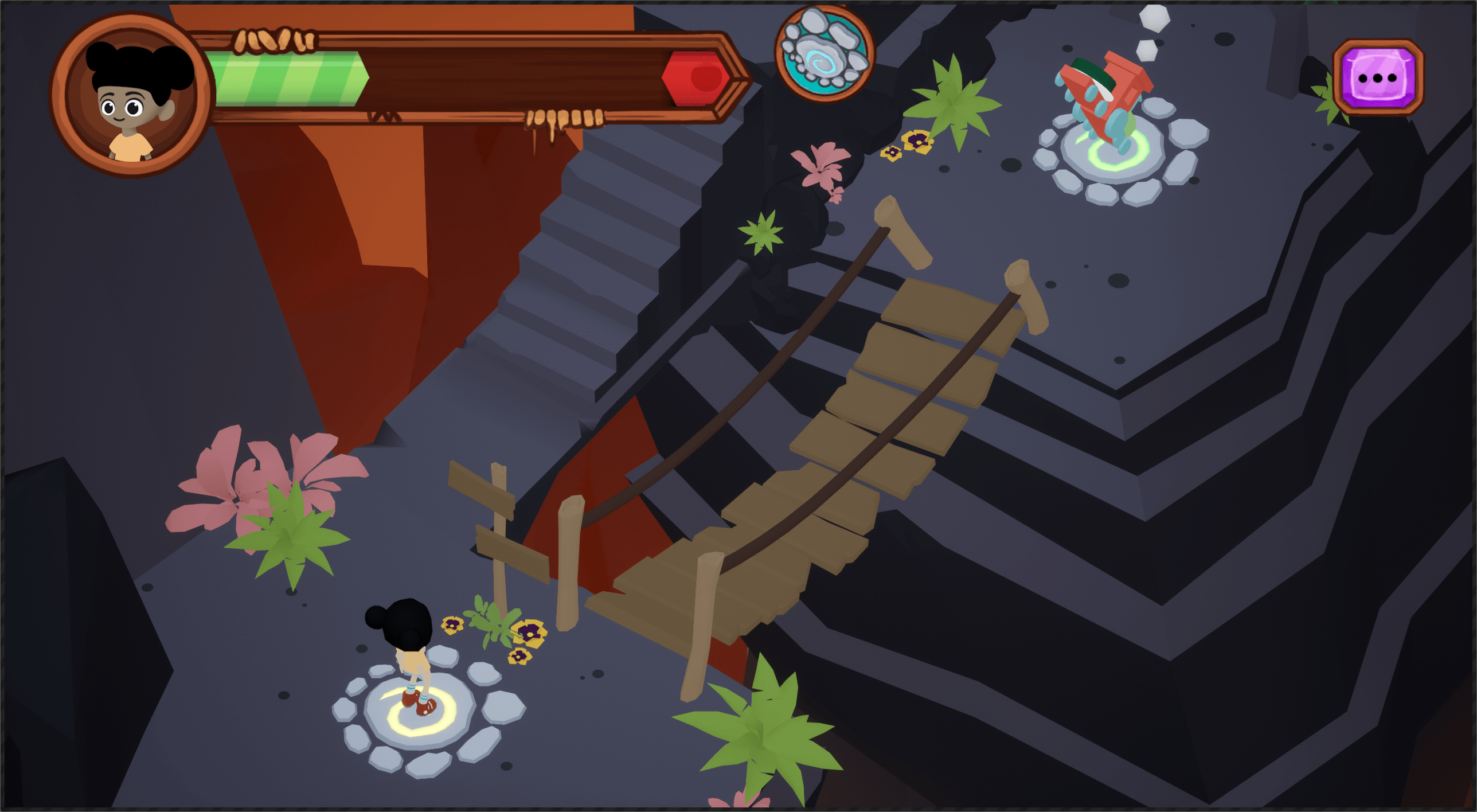 Screenshot of a magical Pacific environment from Beyond the Stars Mobile