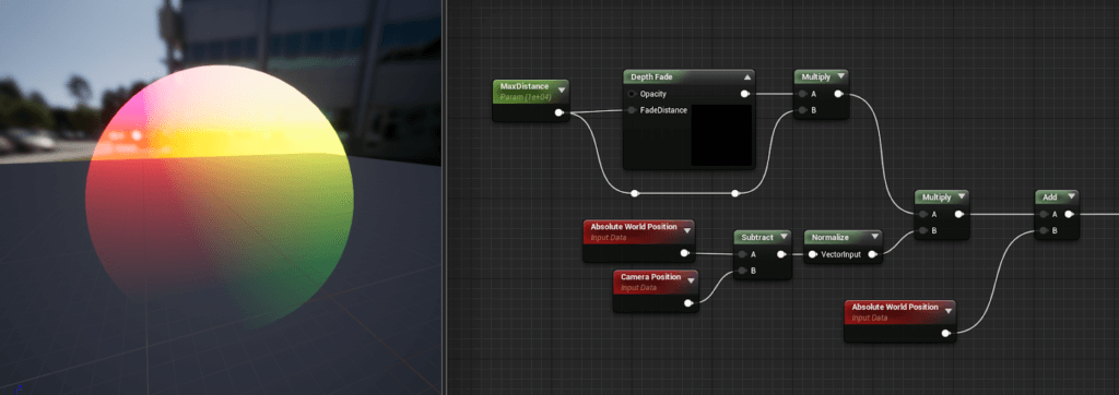 Node setup for transparent world position