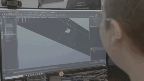 3D artist works on early track blockouts for Ford Explorer VR pre-production