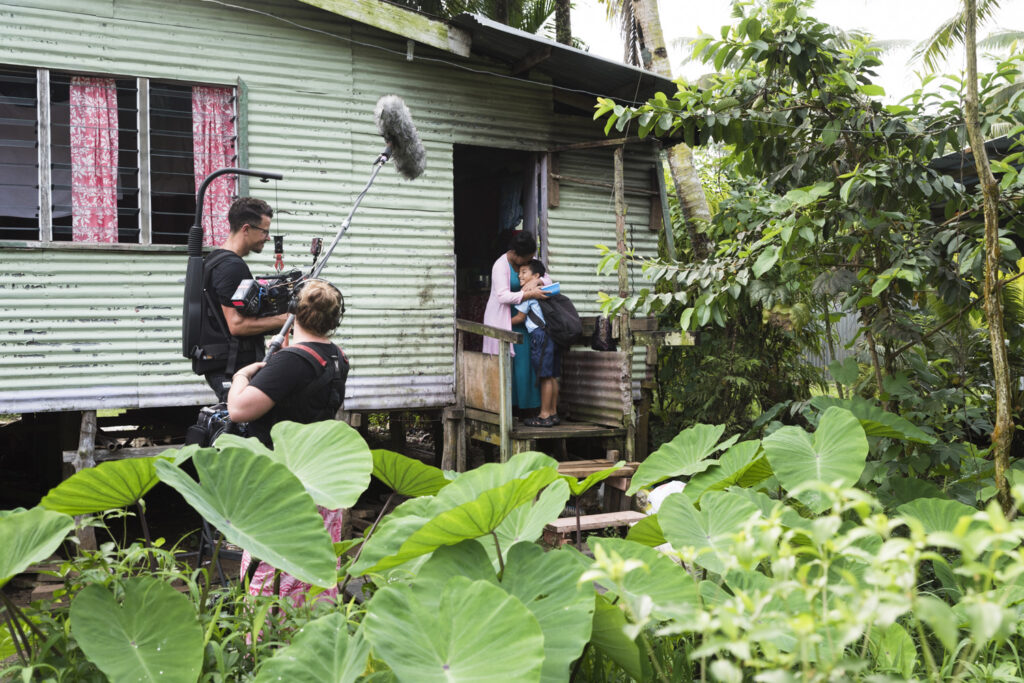Behind the scenes with the crew on UNICEF Draw the Line TVC