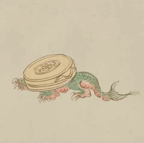 S1T2’s animation of the Waniguchi (gong-headed crocodile) yōkai for the Japan Supernatural exhibition at the Art Gallery of NSW