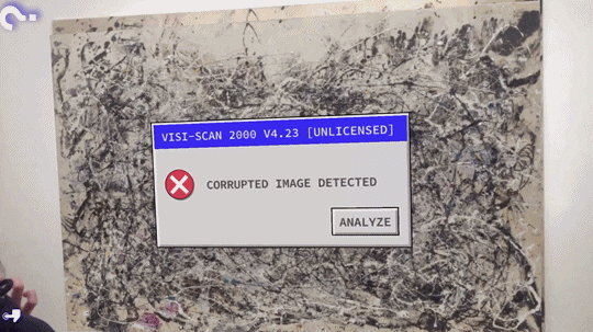 Audiences interact with the augmented reality vandalism of artworks at the MoMA gallery created as part of the MoMAR project